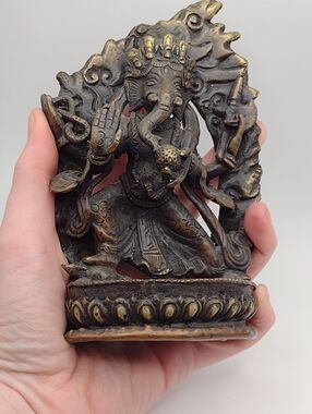 Brass Ganesha Figurine Altar Item Home Decor